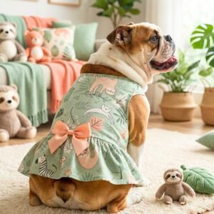Vestido Pet Preguicinha Estampa Floresta Lilitó Pet