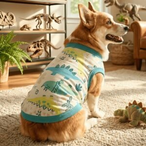Regata Pet Dino Print Algodão Premium Verão — Lilitó Pet